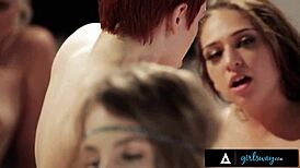 Girlsway Kimmy Granger's relaxation class spirals into a lustful orgy