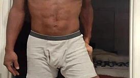 Mature brunette works out solo in dorm