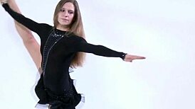 Big tits blonde ballerina Berta Dojchina, wow, what a flexible stunner!