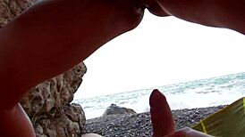 Impressive intimate encounter with big pussy lips and juicy details