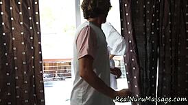 WAM Masseuse Covered in Cum After Intense Asian Massage Session