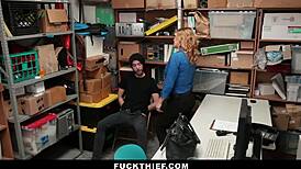 Busty Lady Officer Catches Thief for Hard Office Sex Deal