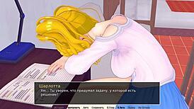 Complete gameplay! HS tutor part 5 with mother-in-law bent over in cowgirl!