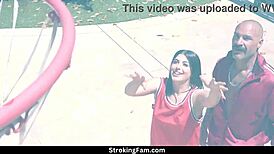 hard training with riley jean, gal ritchie, and charles dera in pov blowjob