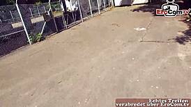 met this chubby german milf and fucked her right away outdoor 😏