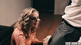 sexy babe tiffany watson cleans guy's big hard penis