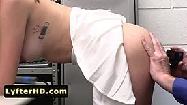 beautiful teen steals at mall, caught by police for sucking pleasure