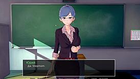 Complete gameplay! HS tutor part 5 with mother-in-law bent over in cowgirl!