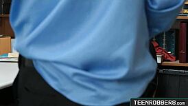 Wow, the teen shoplifter got secretly fucked by officer Bobbi Dylan in the store!