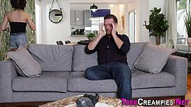 i watch pigtailed teen 18+ get creampied in threesome, oh god