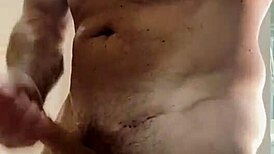 Got horny while pissing in the bathroom with my big cock.