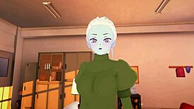 Dragon Ball Vados Gives Footjob and Feet Licking in Hot 3D Clip