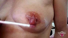 nippleringlover, damn, this hot mom fucks with pierced nipples and extreme lipstick vibes! 😍