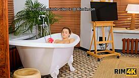 Beautiful tattooed teen girl licks ass then gets sucked and fucked in bedroom