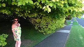 nz milf slut pissing and exposing at seaside resort