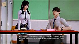 exploring academy 176 in wild anime style