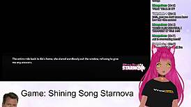 Petite Vtuber Lewdneko continues Aki route in Shining Song Starnova visual book