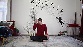 yoga lesson turns into a petite european shaved pussy showcase