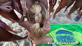 Latina Milf Has Sex With Random Guys On Beach