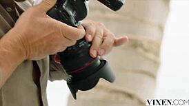 barbie, the vixen model, charms her strict photographer with some deep sucking