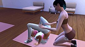 Amigas Having Fun During Yoga in The Sims 4 3D