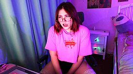 webcam cutie teases with vibrator for solo teen pleasure in stunning redhead show