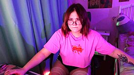 webcam cutie teases with vibrator for solo teen pleasure in stunning redhead show