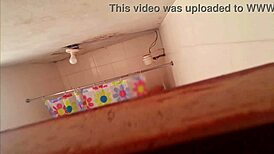 Spying on My Wife's Friend During Vacation in Bathroom