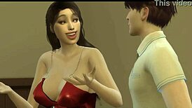 Stepmom with Big Tits and Ass Catches Me Masturbating, Takes My Virginity While Dad Works