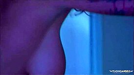 After licking her shaved pussy, he roughly pummels skinny brunette with monster cock in missionary