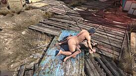 Conversational: Fallout 4 Diamond City Public Fuck 2 Gets Wild With Hentai Brunette. Outdoor Action in 3D Cartoon Game!