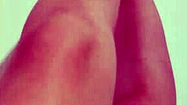 Shy hottie with red pedicure shows off her sexy legs on camera