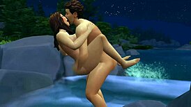 I felt the edge during waterfall sex and came inside