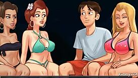 Hey, those college babes are moaning and kissing naked outdoors, spinning the bottle for a big dick cumshot