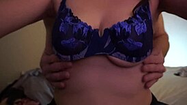 amateurs couple playing with big tits in stockings!