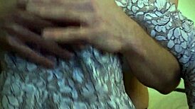 amateurs couple playing with big tits in stockings!