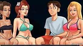 Hey, those college babes are moaning and kissing naked outdoors, spinning the bottle for a big dick cumshot