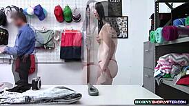 lp guy struggles to pound shoplifter aliza haze in tight pussy. such a wild office encounter!
