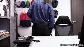 Hot Blonde Milf Caught Stealing, Faces Punishment at Work