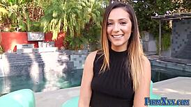 pretty teen 18+ gets facial after blowjob