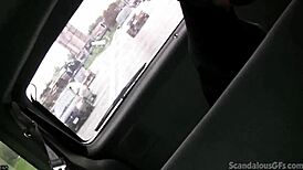 Hot babe rubs cock! Caught on tape!