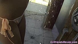 Busty Teen 18+ Feels Intense Pleasure Licking Brunette's Big Tits in POV Lesbian Fingering Session