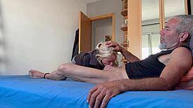 I pull out my monster cock to masturbate, and my step-sister catches me licking it 😈