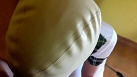 Laura performs rough deepthroat and facial in pov