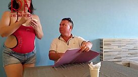 Naked Waitress Serves Guest from Her Navel