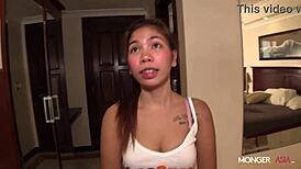 bubble butt thai teen with braces takes a hot creampie