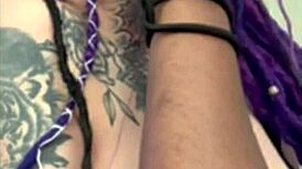 Pretty purple dreadhead forsakenangel gets deepthroated and fucked doggystyle in college debut!