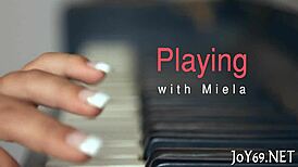 Naked teen 18+ babe fingers her pussy and uses dildo for masturbation