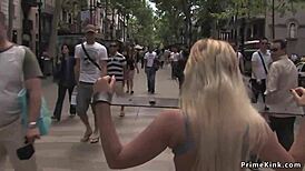hey, wanna see this spanish blonde get punished in public with kinky bondage?