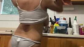 Latina Milf Having Fun While Doing the Dishes